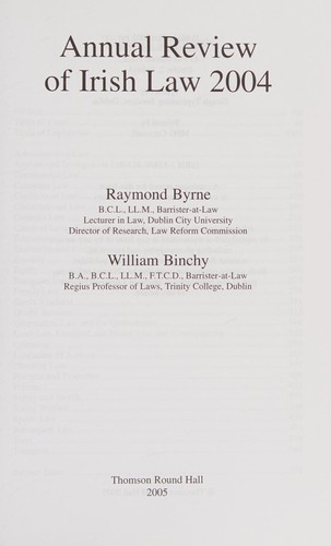 Cover for Annual review of Irish law