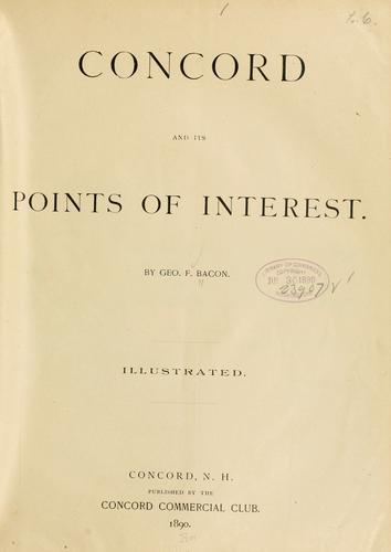 Cover for Concord and its points of interest ...