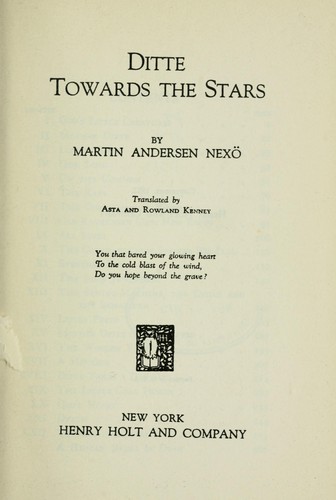 Cover for Ditte: towards the stars