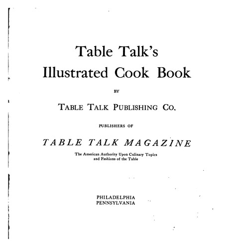 Cover for Table Talk's illustrated cook book