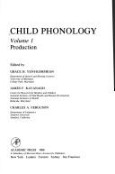 Cover for Child Pronology. Volume I