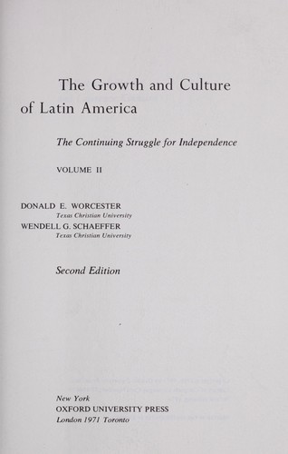 Cover for The growth and culture of Latin America
