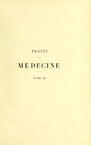 Cover for Trait©℗♭ de m©℗♭decine ...