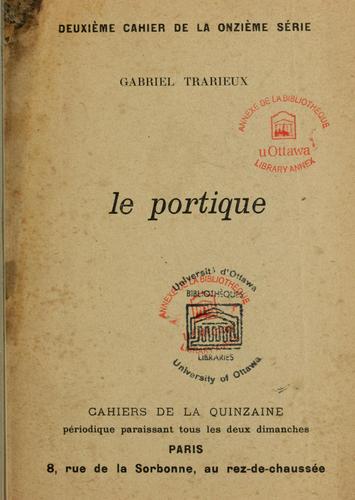 Cover for Le portique