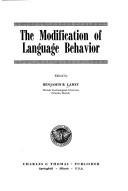 Cover for The modification of language behavior.