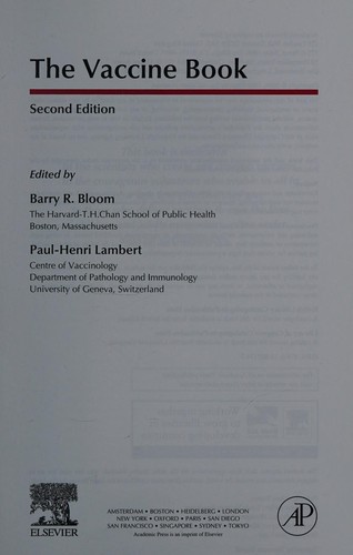 Cover for Vaccine Book