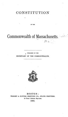 Cover for Constitution of the Commonwealth of Massachusetts