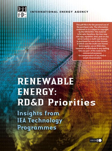 Cover for Renewable Energy RD & D Priorities