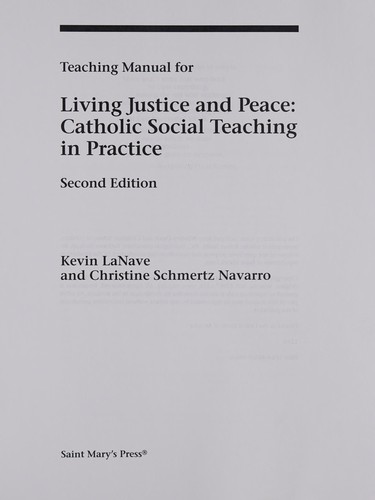 Cover for Teaching manual for Living justice and peace: Catholic social teaching in practice