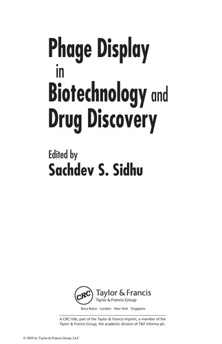 Cover for Phage display in biotechnology and drug discovery