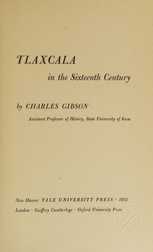 Cover for Tlaxcala in the sixteenth century.