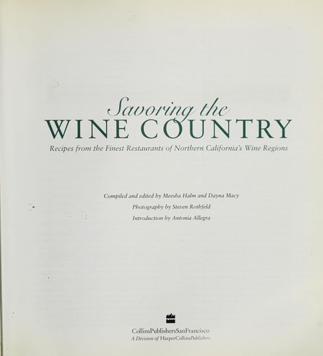 Cover for Savoring the wine country
