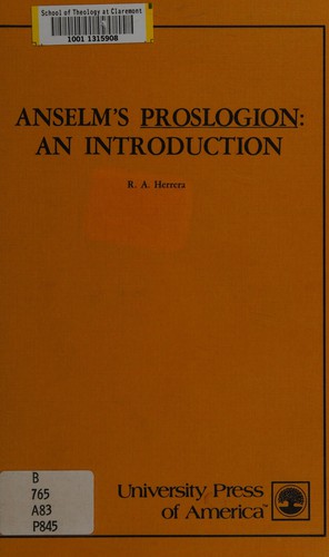 Cover for Anselm's Proslogion