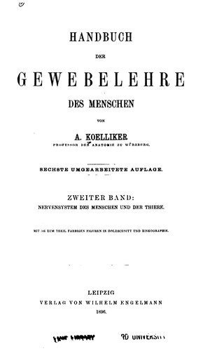 Cover for Handbuch der Gewebelehre des Menschen. v.2, 1896