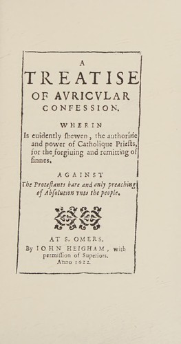 Cover for A Treatise of auricular confession, 1622.