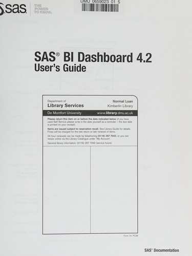 Cover for SAS BI Dashboard 4.2