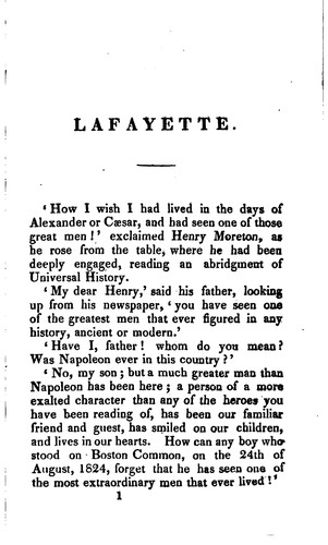 Cover for The Story of the Life of Lafayette: As Told by a Father to His Children