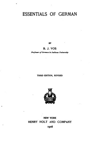 Cover for Essentials of German