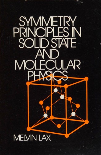 Cover for Symmetry principles in solid state and molecular physics