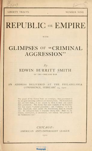 Cover for Republic or empire