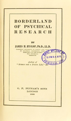 Cover for Borderland of psychical research