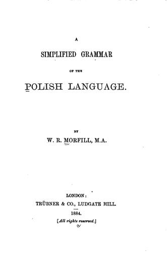 Cover for A simplified grammar of the Polish language.