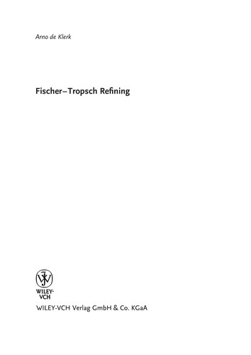 Cover for Fischer-Tropsch refining