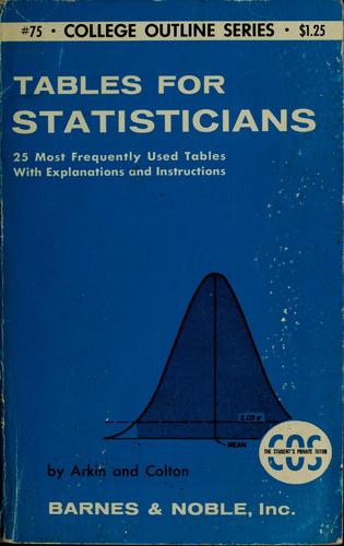 Cover for Tables for statisticians