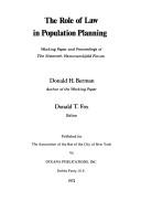Cover for The role of law in population planning