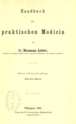 Cover for Handbuch der praktischen Medicin