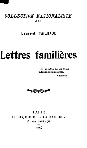 Cover for Lettres familières