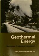 Cover for Geothermal energy; resources, production, stimulation.