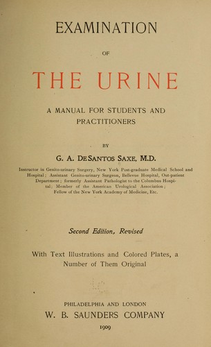 Cover for Examination of the urine
