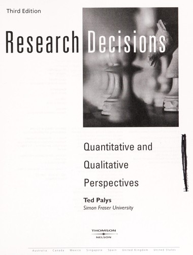 Cover for Research decisions