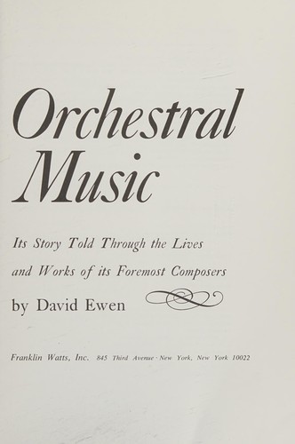 Cover for Orchestral music