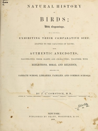 Cover for Natural history of birds