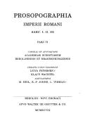 Cover for Prosopographia Imperii Romani saec. I. II. III..