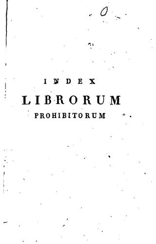 Cover for Index librorum prohibitorum sanctissimi domini nostri Pii septimi pontificis maximi jussu editus
