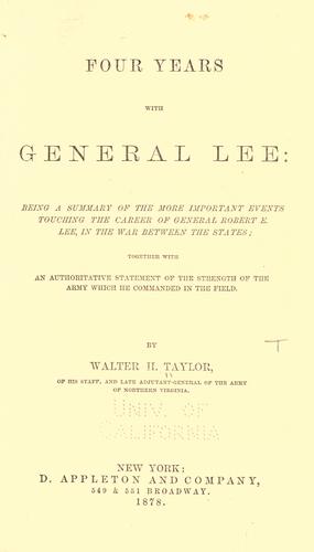 Cover for Four years with General Lee