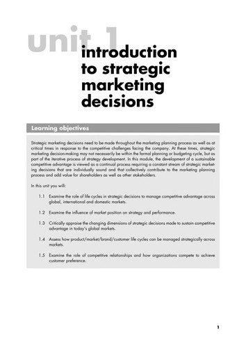 Cover for Strategic marketing decisions2006-2007