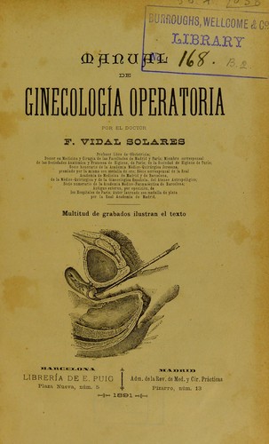 Cover for Manual de ginecolog©Ưa operatoria