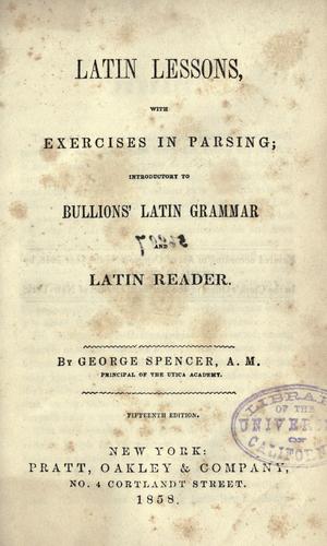 Cover for Latin lessons