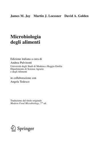 Cover for Microbiologia degli alimenti