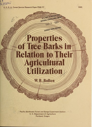 Cover for Properties of tree barks in relation to their agricultural utilization
