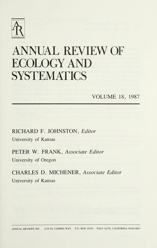 Cover for Annual Review of Ecology and Systematics