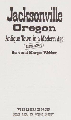 Cover for Jacksonville, Oregon
