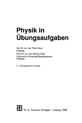 Cover for Physik in Übungsaufgaben
