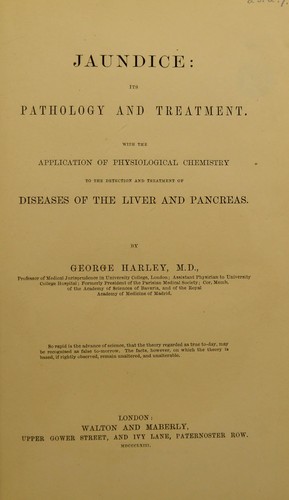 Cover for Jaundice: its pathology and treatment