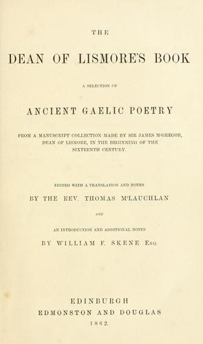 Cover for The Dean of Lismore's book