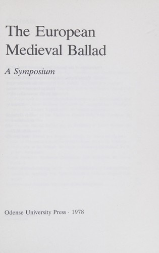 Cover for The European medieval ballad